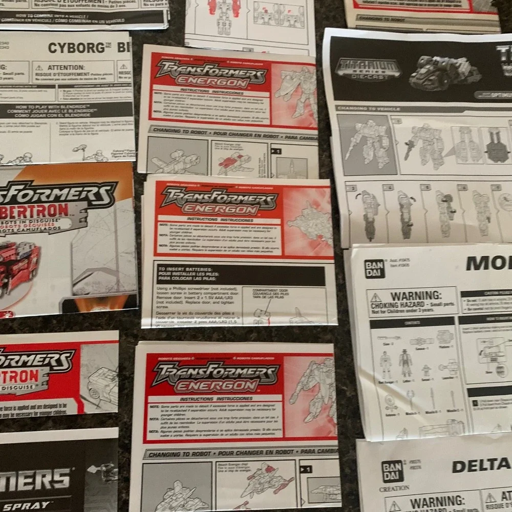Transformers‎ Instruction Manual Lot w/ Comic Cybertron Energon Universe Vintage